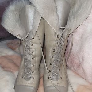 Ann Taylor faux fur boots